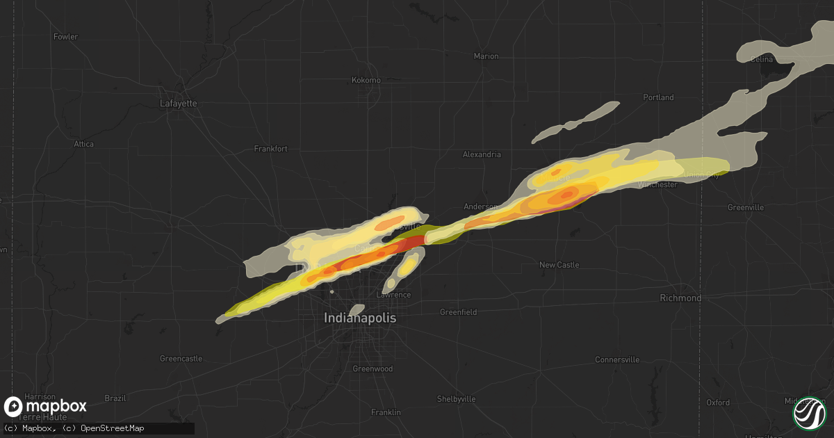 Hail map in Noblesville, IN on April 10, 2013