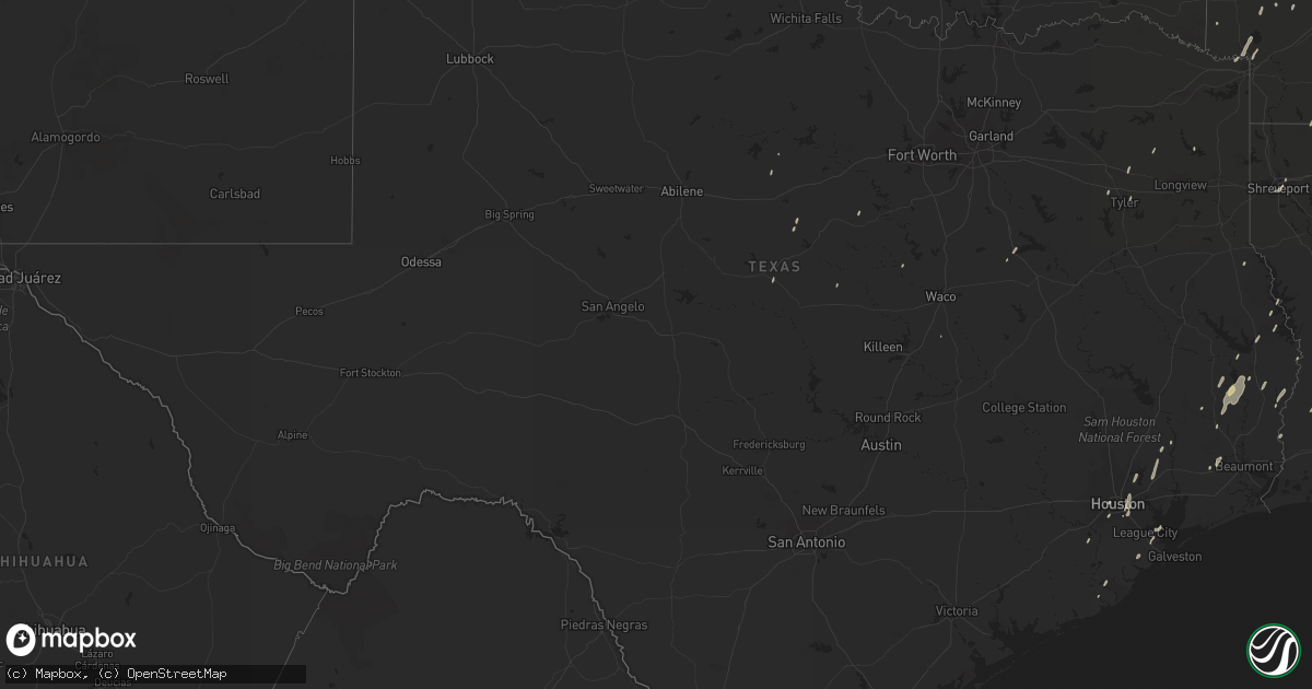 Hail map in Texas on April 10, 2013