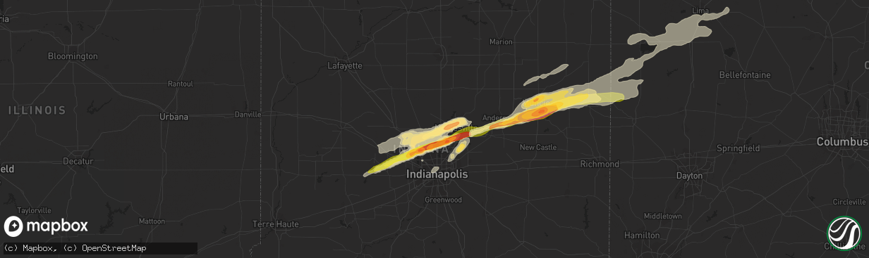 Hail map in Westfield, IN on April 10, 2013