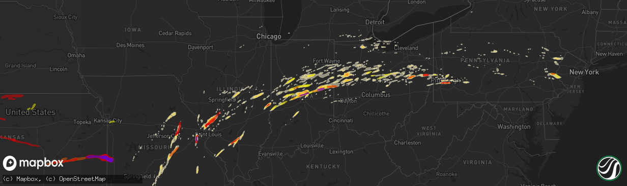 Hail map on April 10, 2013