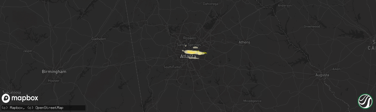 Hail map in Atlanta, GA on April 10, 2015