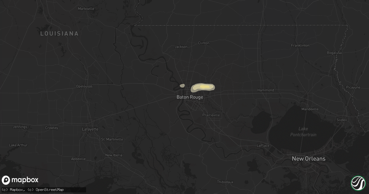 Hail map in Baton Rouge, LA on April 10, 2015