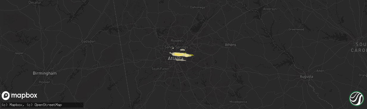 Hail map in Clarkston, GA on April 10, 2015