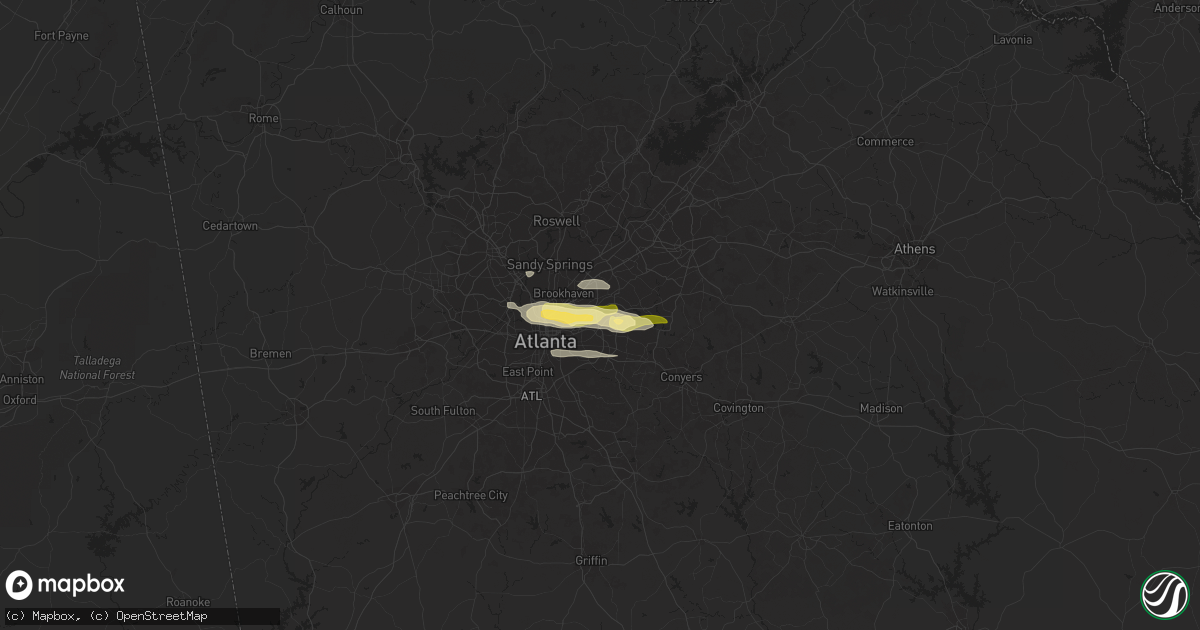 Hail map in Clarkston, GA on April 10, 2015