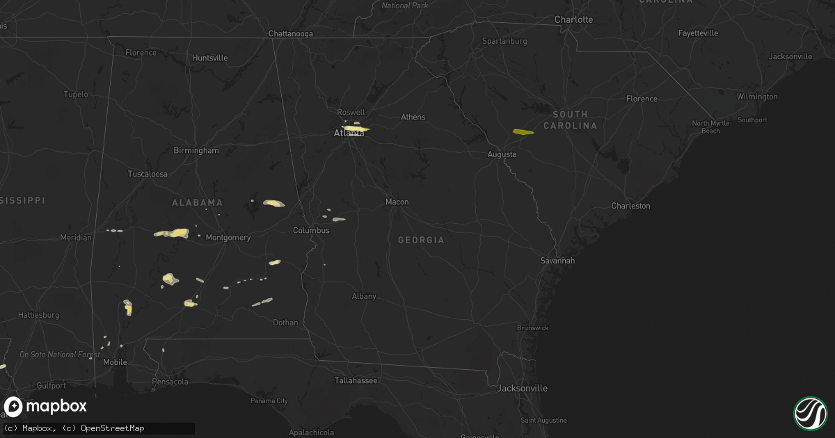 Hail map in Georgia on April 10, 2015