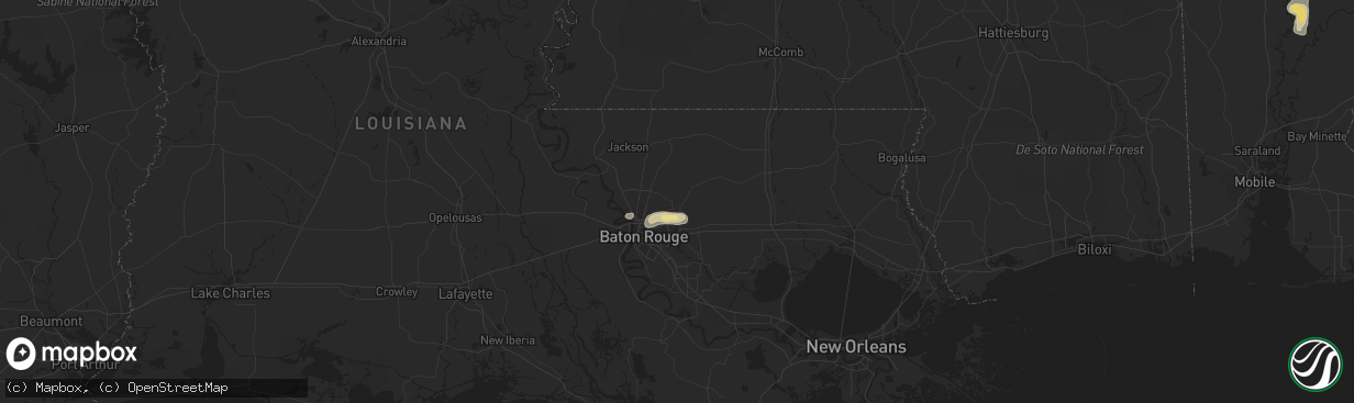 Hail map in Greenwell Springs, LA on April 10, 2015