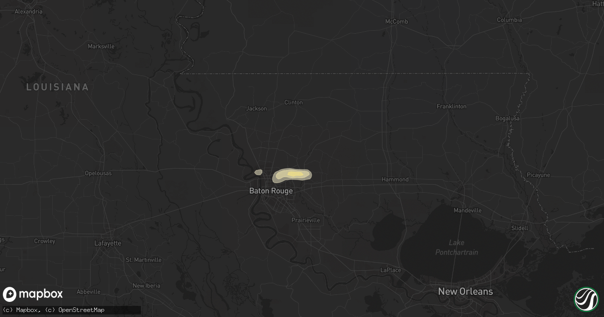 Hail map in Greenwell Springs, LA on April 10, 2015