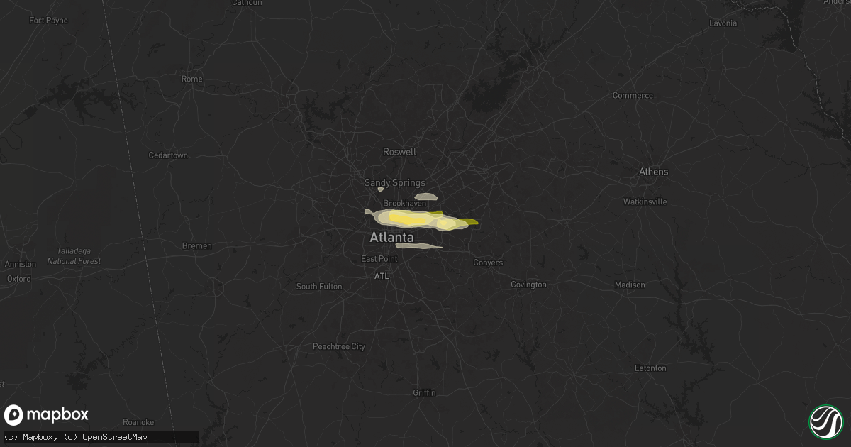 Hail map in Scottdale, GA on April 10, 2015