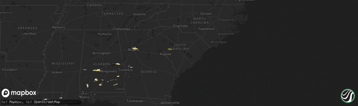 Hail map in South Carolina on April 10, 2015