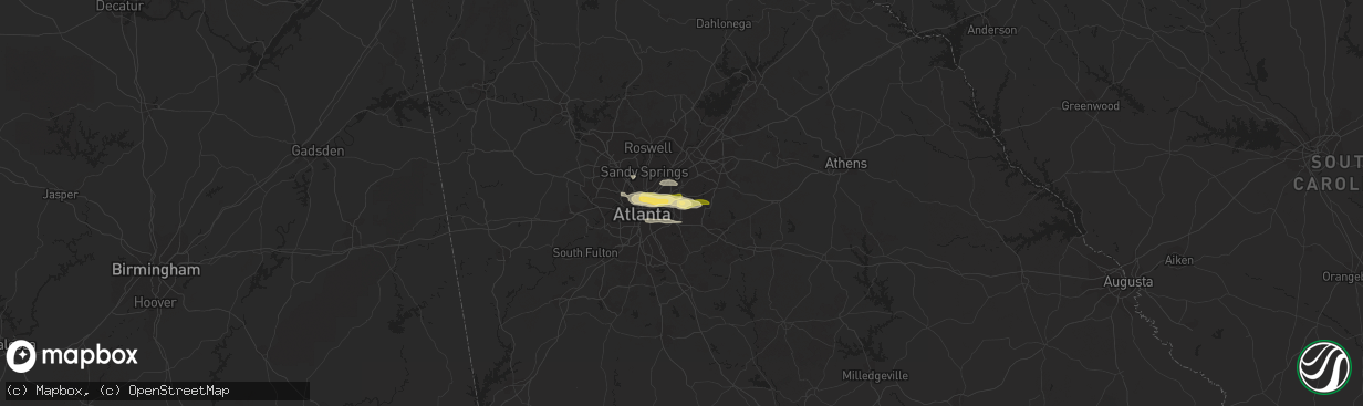 Hail map in Stone Mountain, GA on April 10, 2015