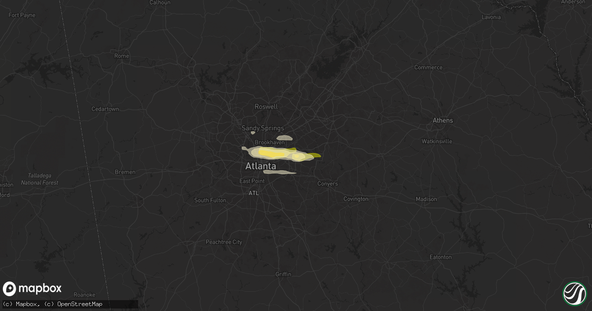 Hail map in Stone Mountain, GA on April 10, 2015