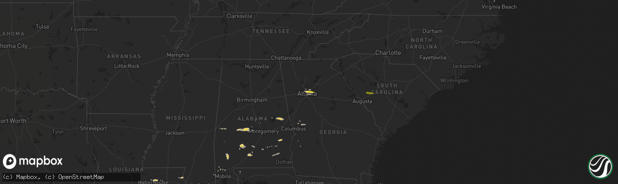 Hail map on April 10, 2015