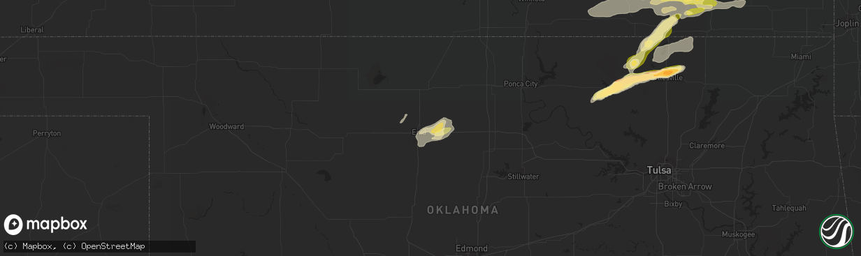 Hail map in Enid, OK on April 10, 2016