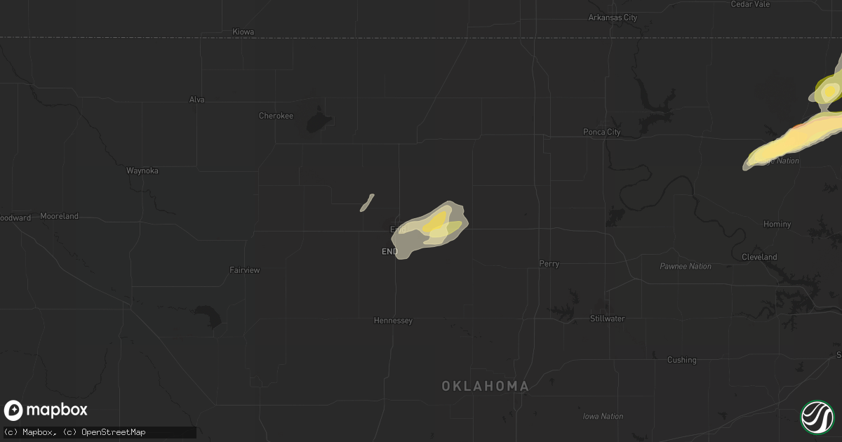 Hail map in Enid, OK on April 10, 2016