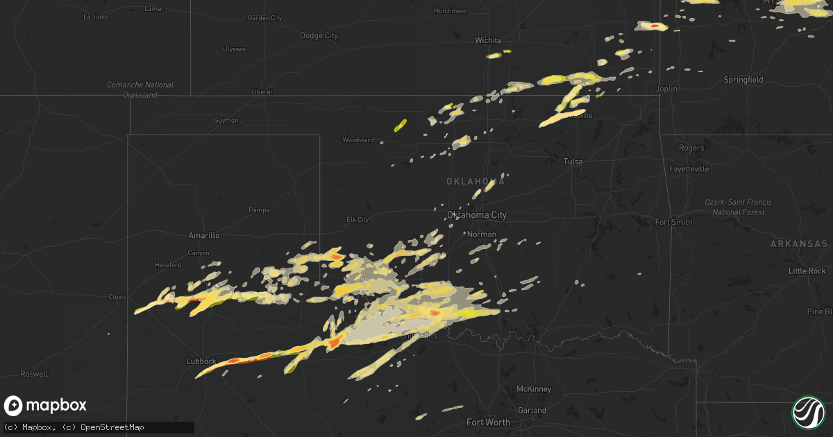 Hail map in Oklahoma on April 10, 2016