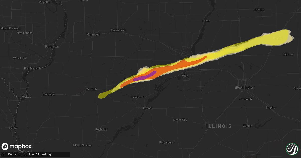 Hail map in Canton, IL on April 10, 2017