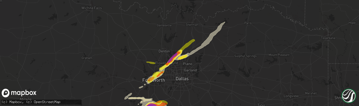 Hail map in Frisco, TX on April 10, 2017