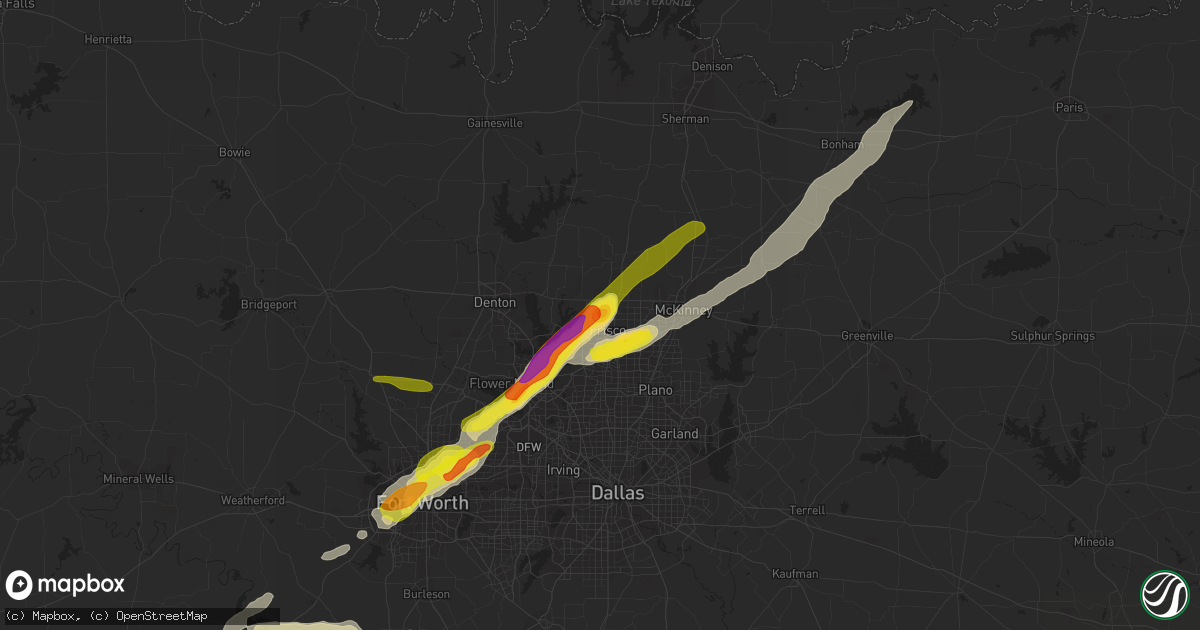 Hail map in Frisco, TX on April 10, 2017
