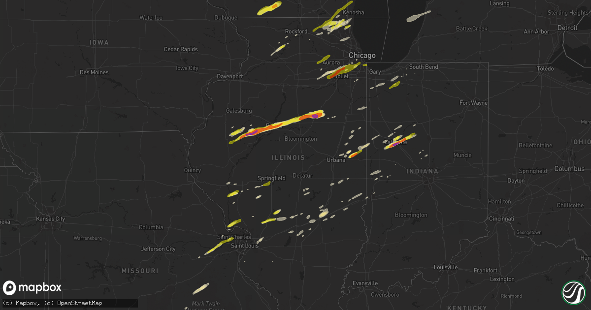 Hail map in Illinois on April 10, 2017