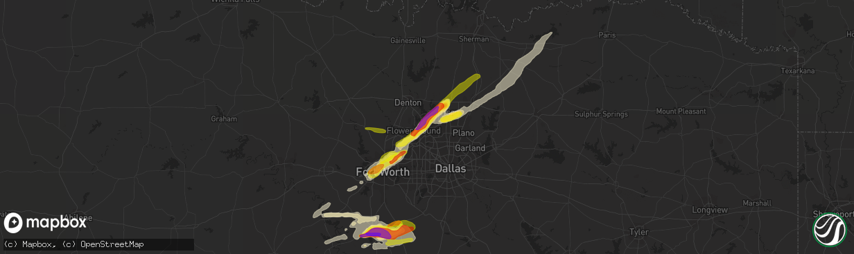 Hail map in Lewisville, TX on April 10, 2017