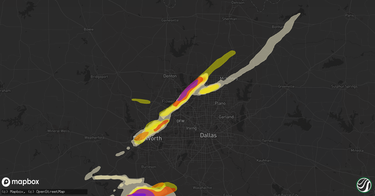 Hail map in Lewisville, TX on April 10, 2017