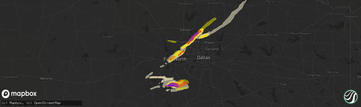 Hail map in North Richland Hills, TX on April 10, 2017