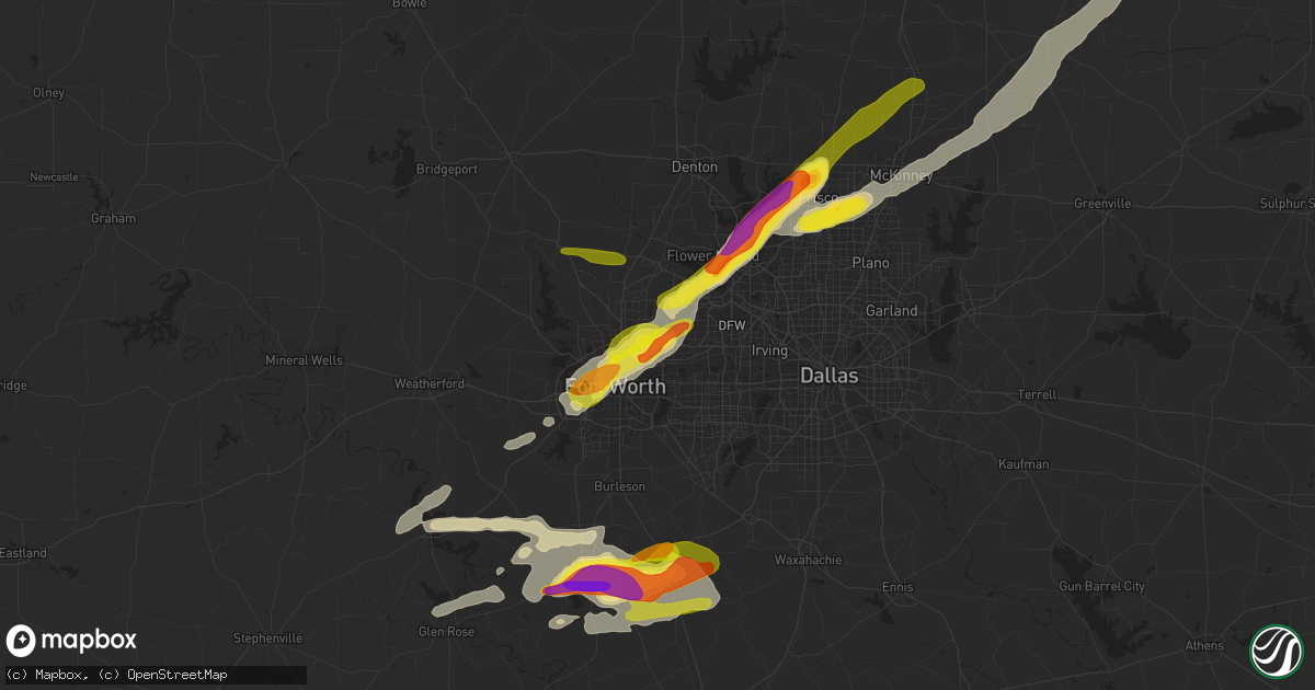 Hail map in North Richland Hills, TX on April 10, 2017