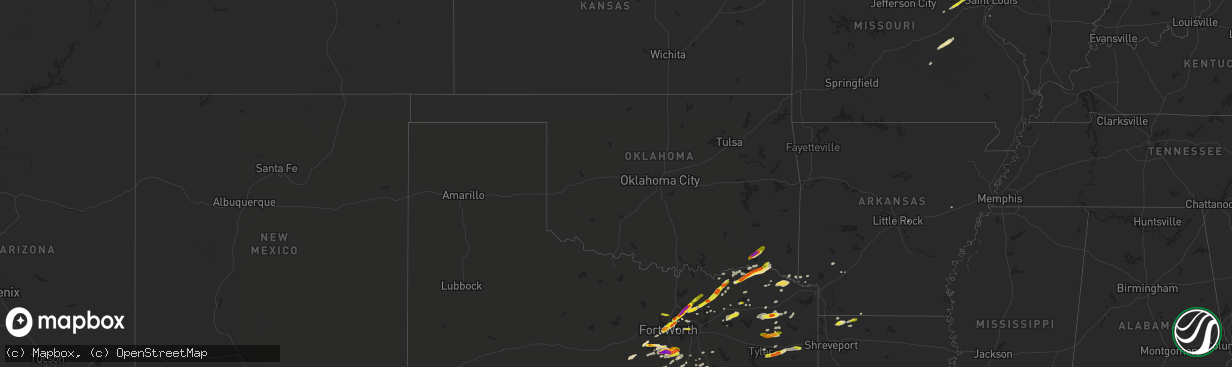 Hail map in Oklahoma on April 10, 2017