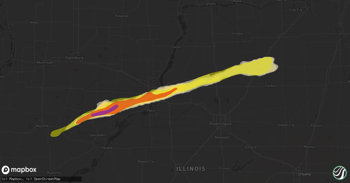 Hail map in Washington, IL on April 10, 2017