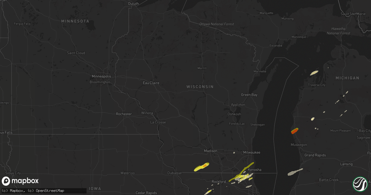Hail map in Wisconsin on April 10, 2017
