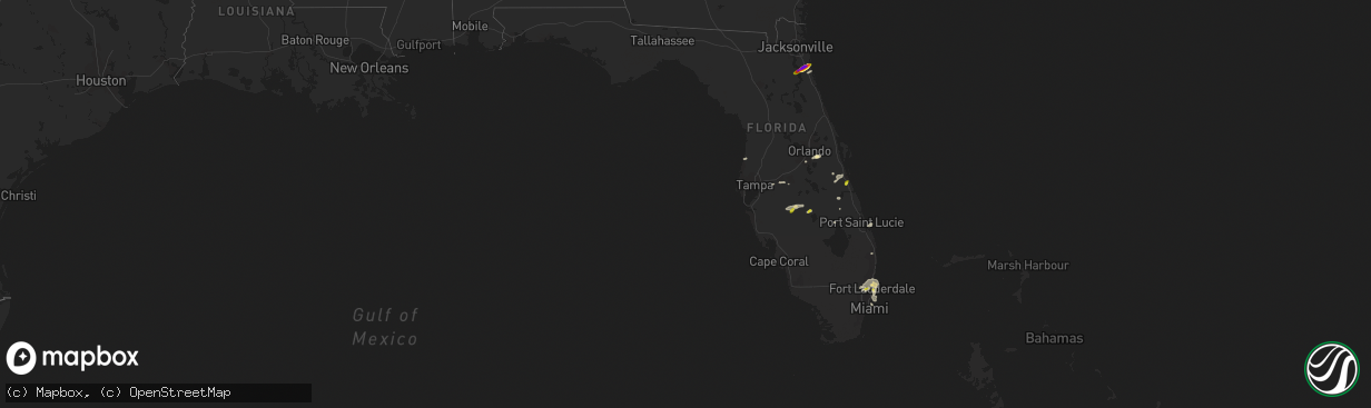 Hail map in Florida on April 10, 2018