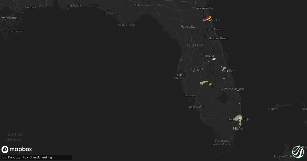 Hail map in Florida on April 10, 2018