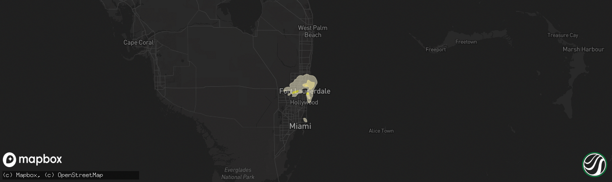 Hail map in Fort Lauderdale, FL on April 10, 2018