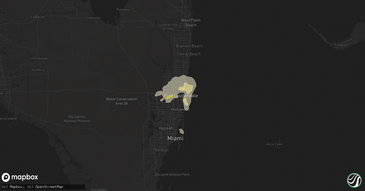 Hail map in Fort Lauderdale, FL on April 10, 2018