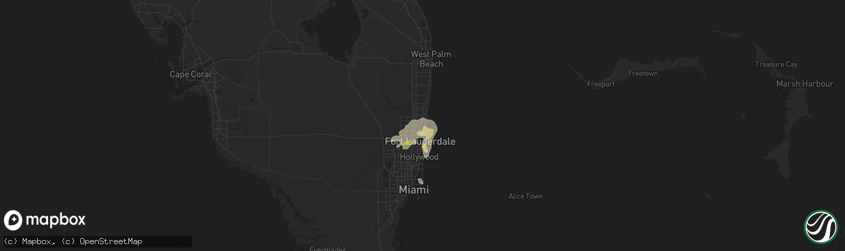 Hail map in Pompano Beach, FL on April 10, 2018