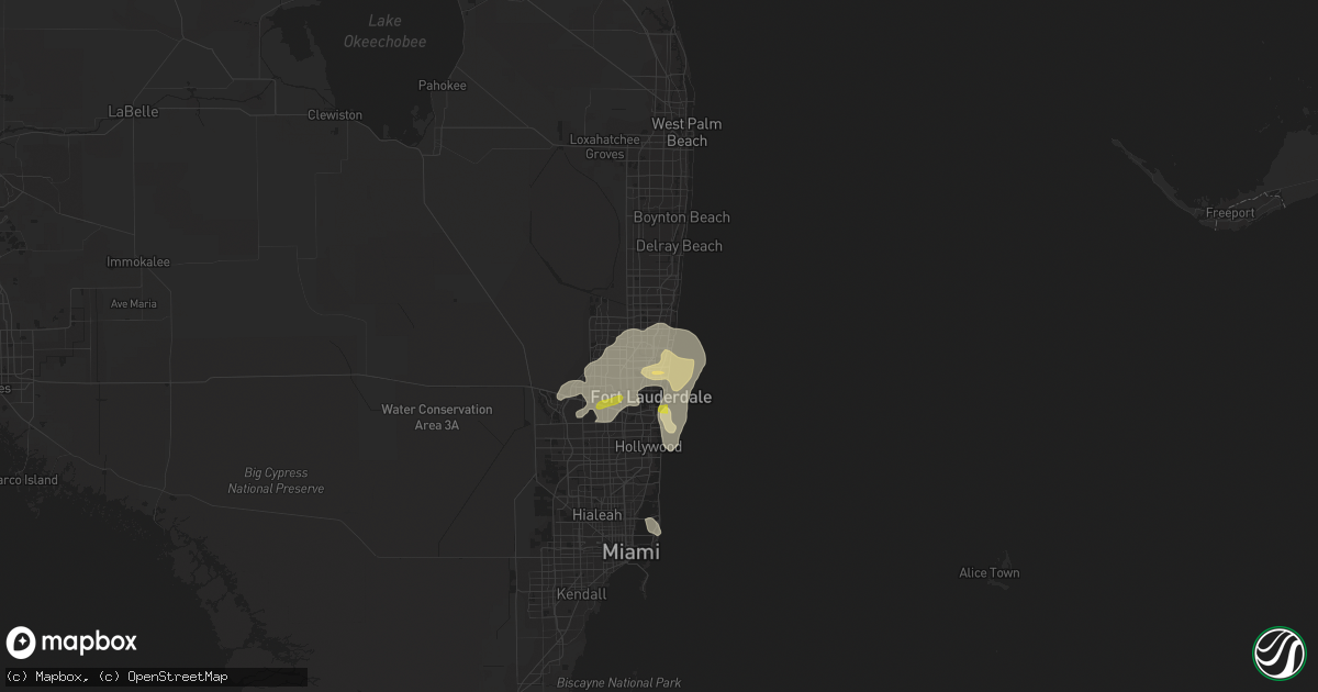 Hail map in Pompano Beach, FL on April 10, 2018
