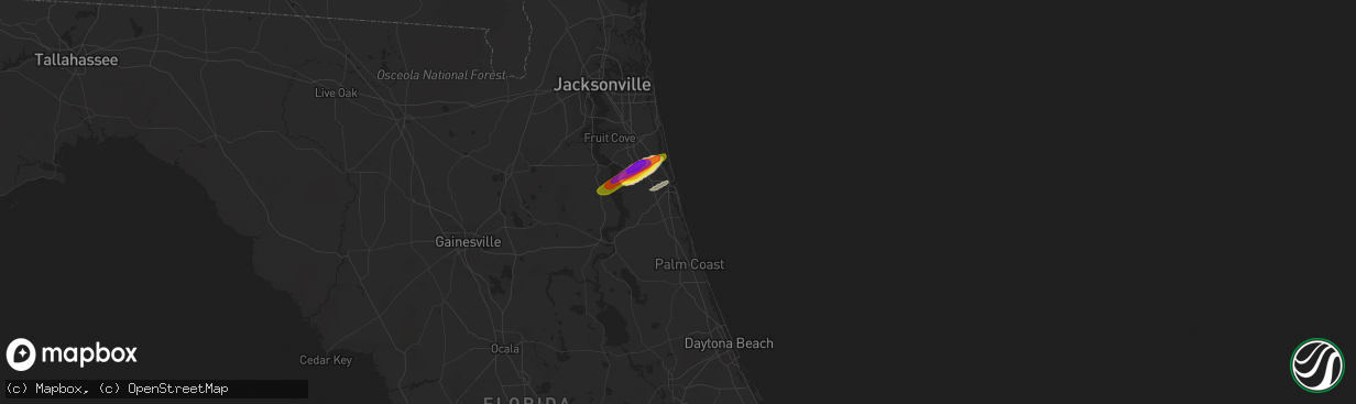 Hail map in Saint Augustine, FL on April 10, 2018