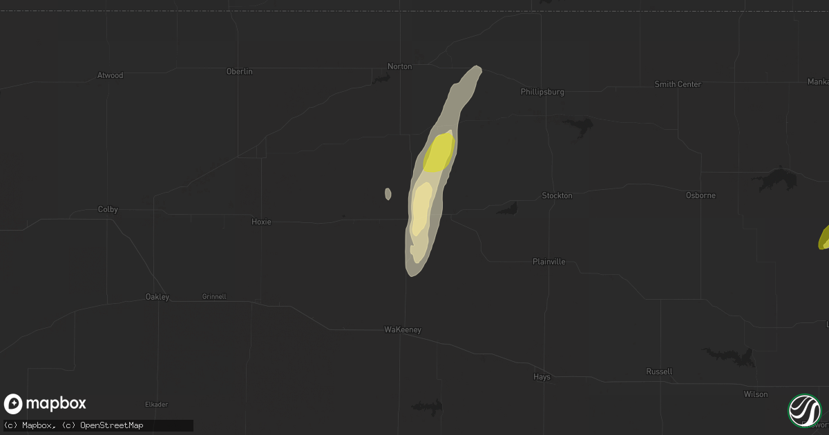 Hail map in Hill City, KS on April 10, 2019