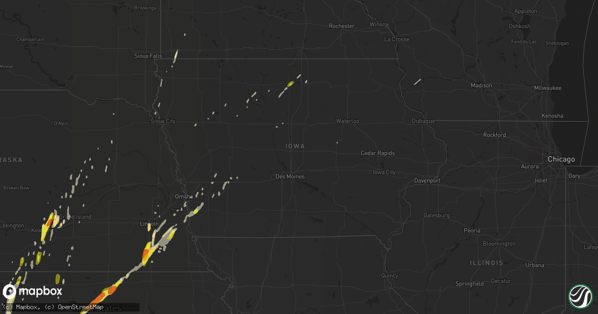 Hail map in Iowa on April 10, 2019