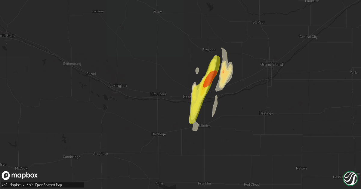 Hail map in Kearney, NE on April 10, 2019