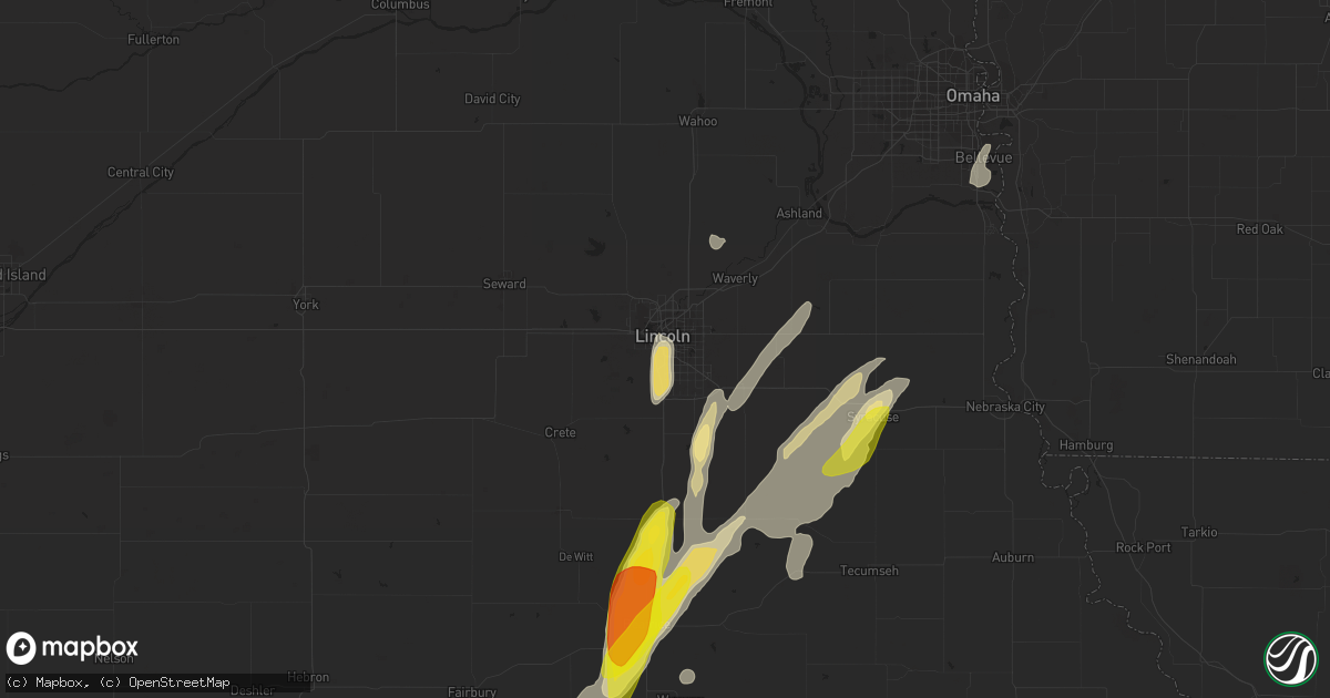 Hail map in Lincoln, NE on April 10, 2019