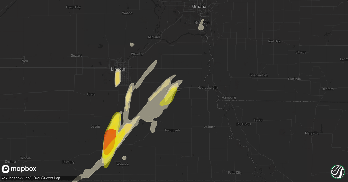 Hail map in Syracuse, NE on April 10, 2019