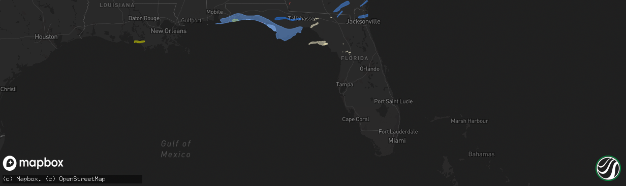 Hail map in Florida on April 10, 2021