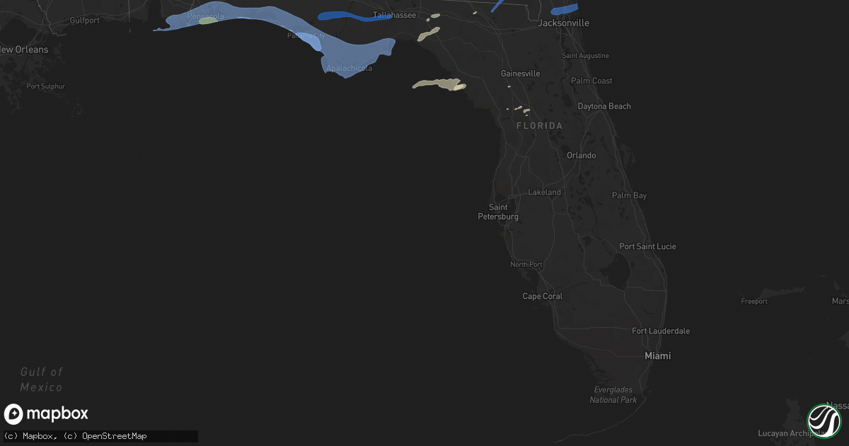 Hail map in Florida on April 10, 2021