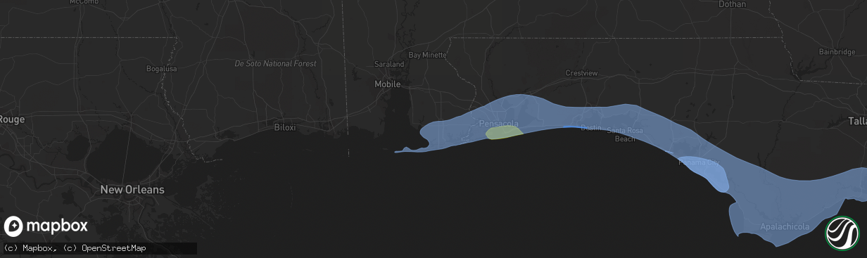 Hail map in Foley, AL on April 10, 2021