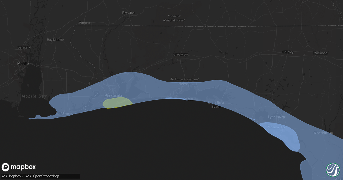 Hail map in Fort Walton Beach, FL on April 10, 2021