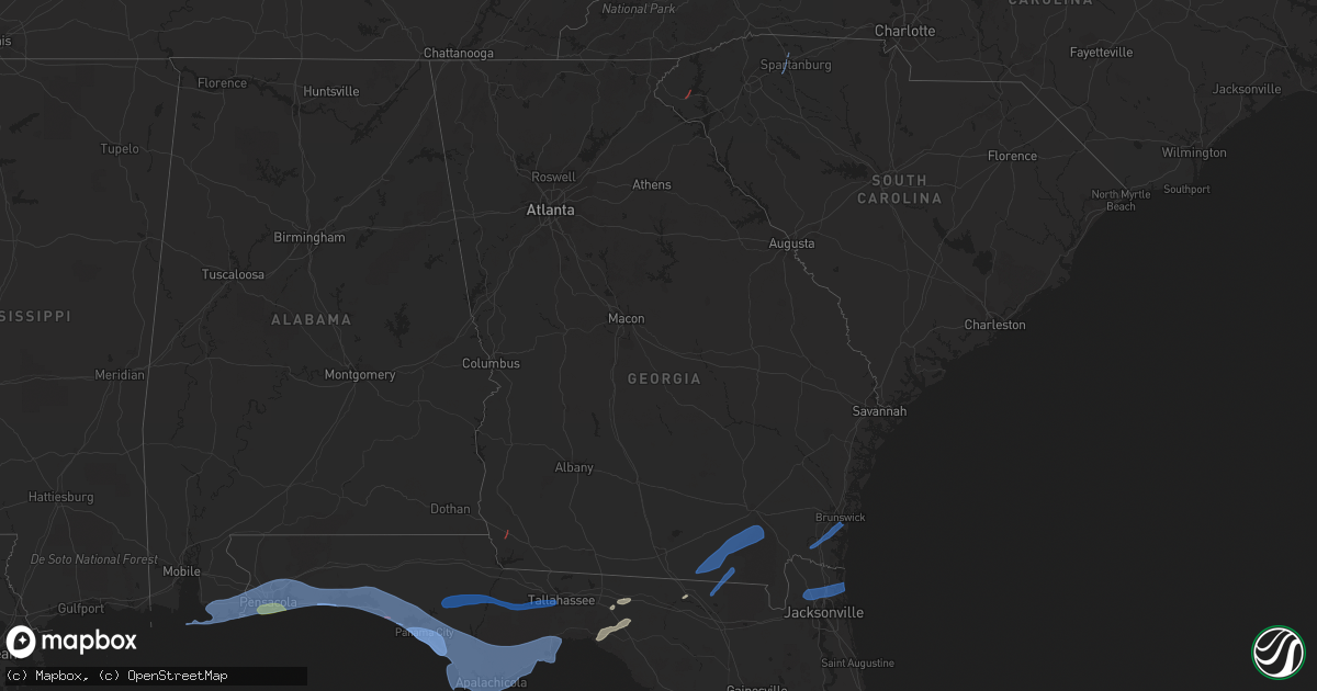 Hail map in Georgia on April 10, 2021