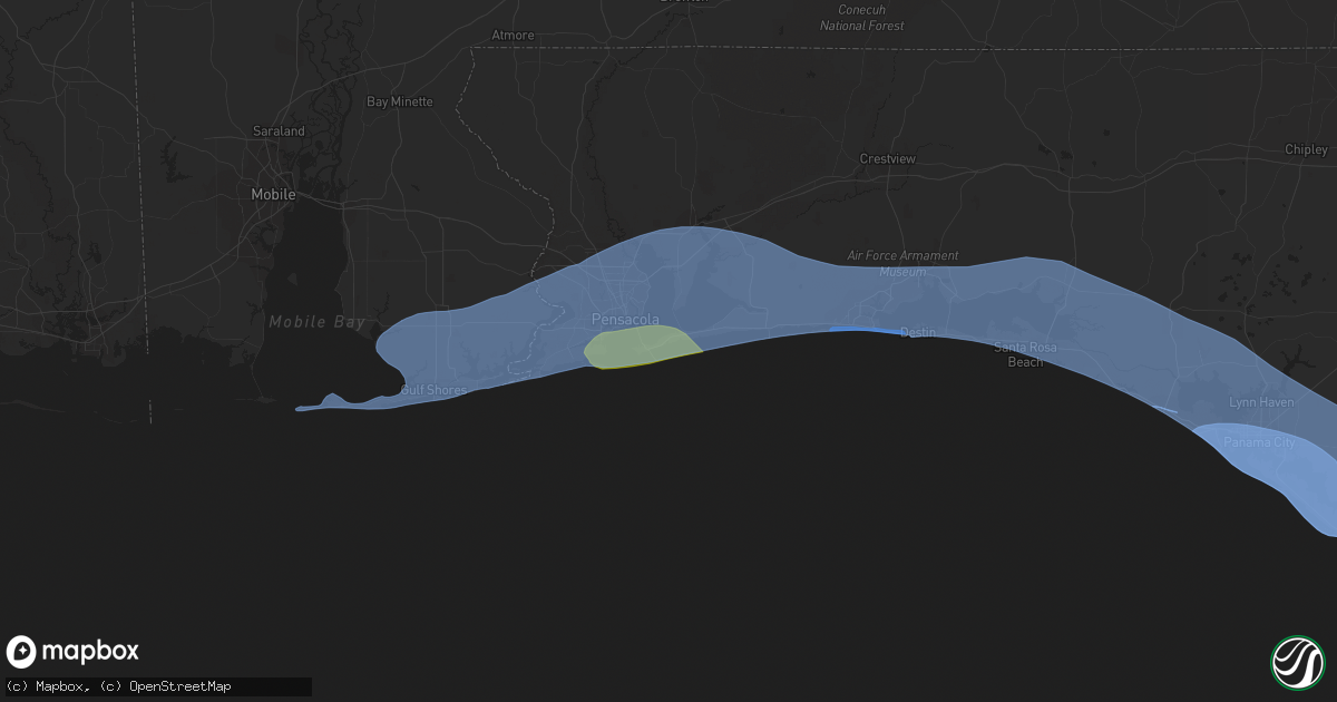 Hail map in Gulf Breeze, FL on April 10, 2021
