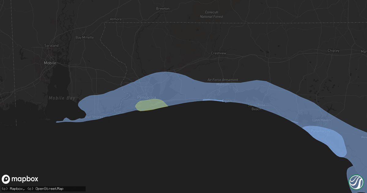 Hail map in Navarre, FL on April 10, 2021