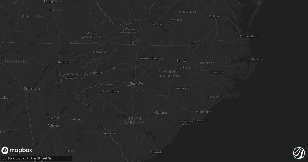 Hail map in North Carolina on April 10, 2021